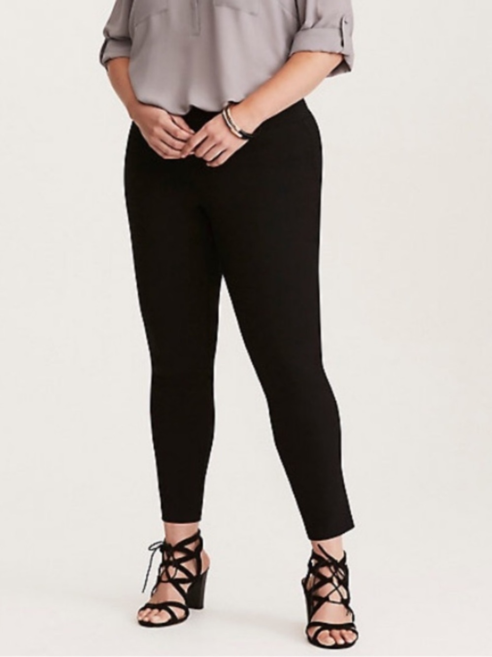 TORRID 2X Pixie Black Ponte Ankle cropped Pants minimalist stretch comfy preppy